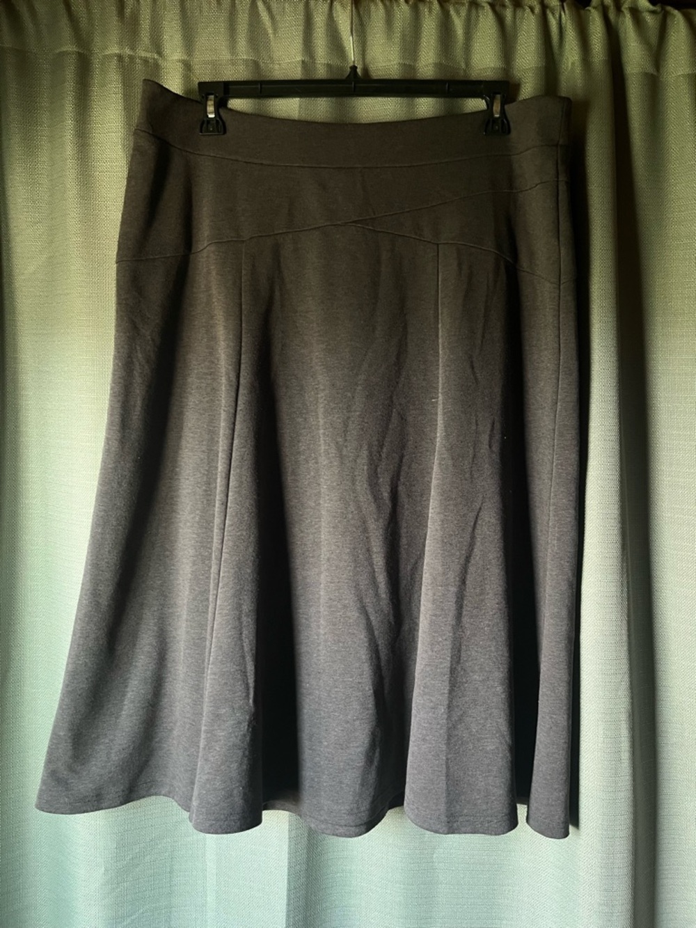 JM Collection Dark Gray A-Line Knit Skirt